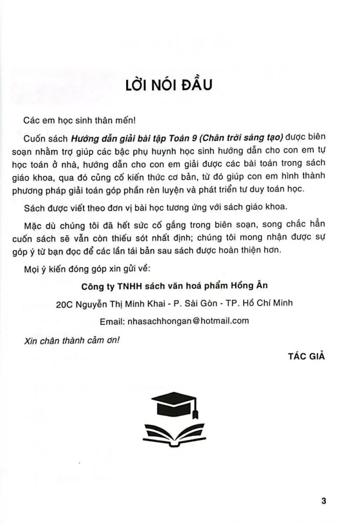 HƯỚNG DẪN GIẢI BÀI TẬP TOÁN LỚP 9 (Bám sát SGK Chân trời sáng tạo)